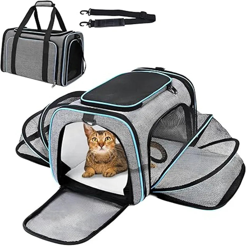 Portable Breathable Pet Carrier Backpack - Foldable Cat and Dog Transport Bag for Outdoor Travel-My Little Pet