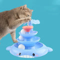 Interactive Cat Turntable Toy with Rotating Ball and Teaser Stick-My Little Pet