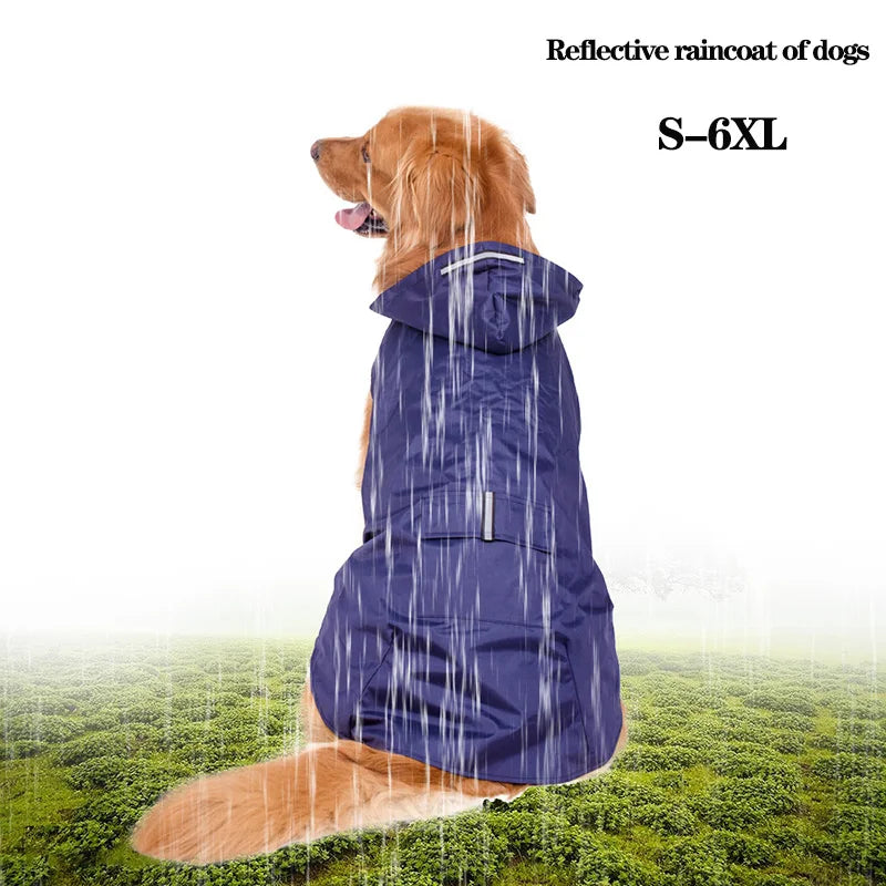 Reflective Waterproof Dog Raincoat with Hood for All Sizes-My Little Pet