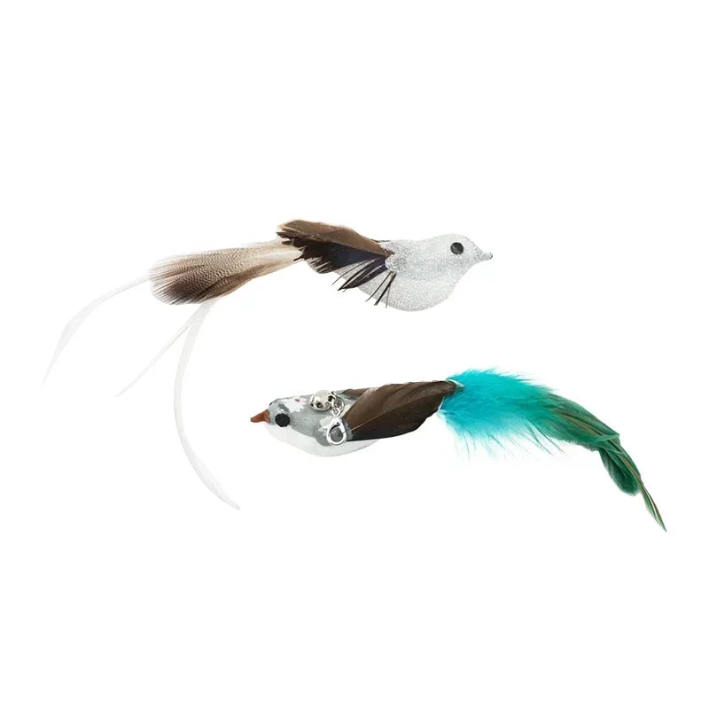 Interactive Peacock Feather Cat Toy with Bell and Suction Cup-My Little Pet