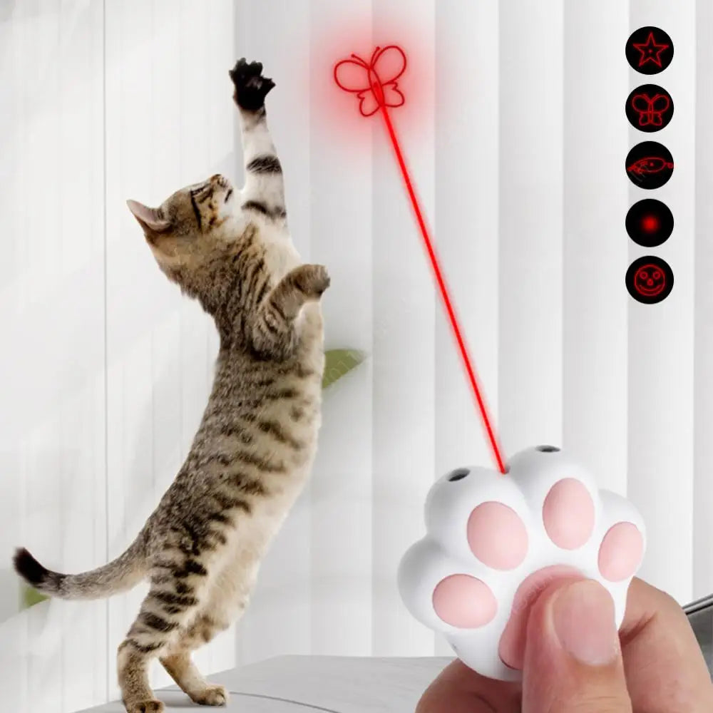 Interactive Laser Cat Toy with USB Charging and 5 Pattern Options-My Little Pet