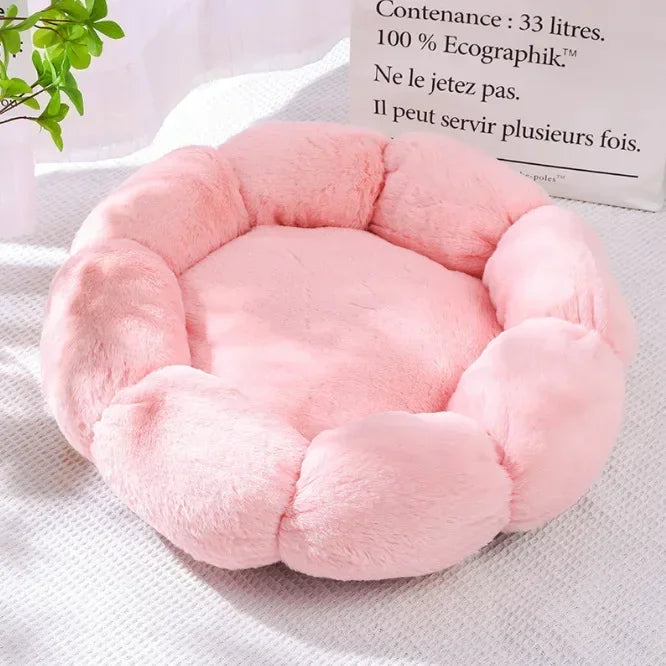 Floral Pet Nest for Cats and Small Dogs - Warm and Cozy for All Seasons-My Little Pet