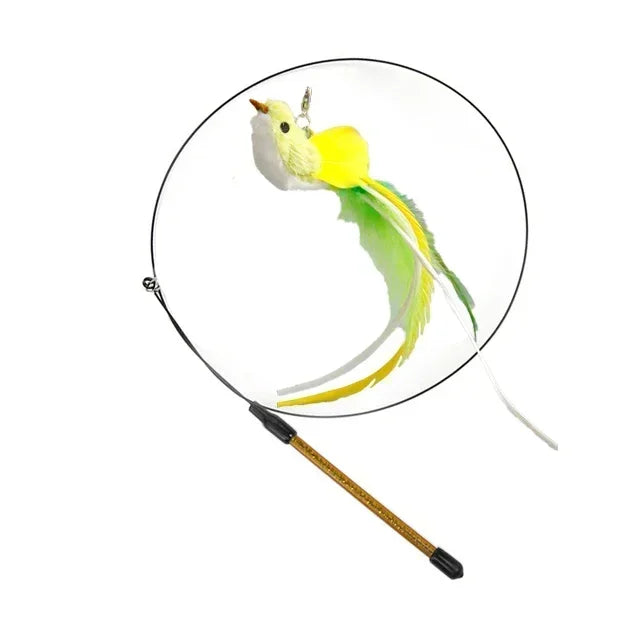 Interactive Peacock Feather Cat Toy with Bell and Suction Cup-My Little Pet