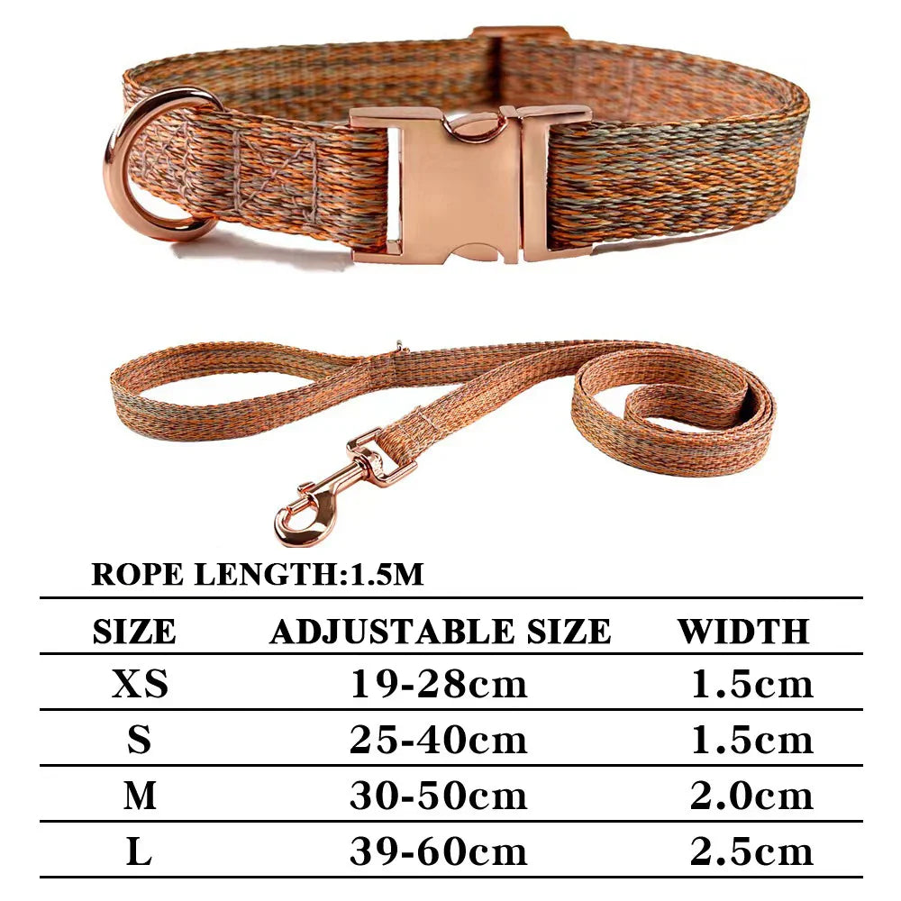 Personalized Dog Collar and Leash Set with Engraved Nameplate-My Little Pet