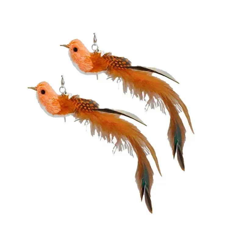 Interactive Peacock Feather Cat Toy with Bell and Suction Cup-My Little Pet