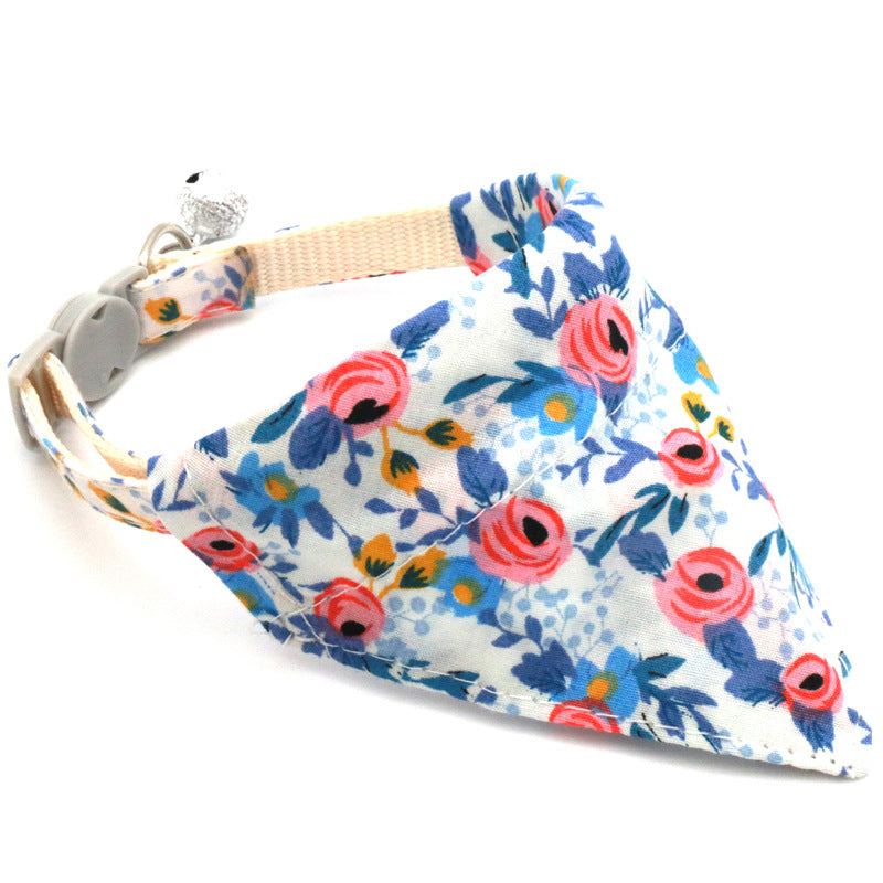 Adjustable Daisy Print Pet Bandana Collar - Breakaway Design for Cats & Small Dogs-My Little Pet