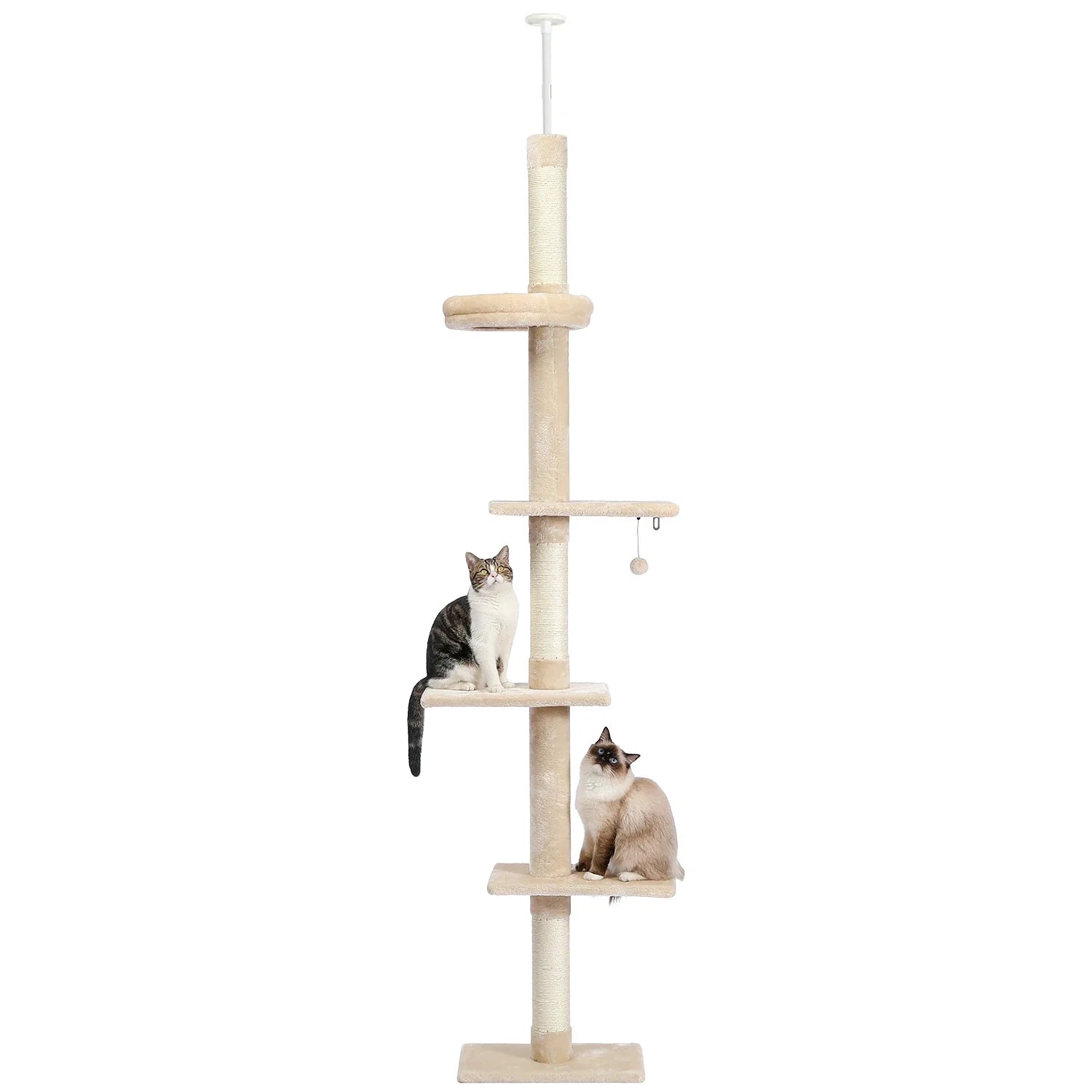 Floor-to-Ceiling Cat Tree - 228-274cm Tall Cat Climbing Tower-My Little Pet