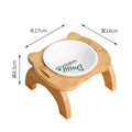 Elevated Bamboo Double Bowls for Cats and Small Dogs - Anti-Leak Design-My Little Pet