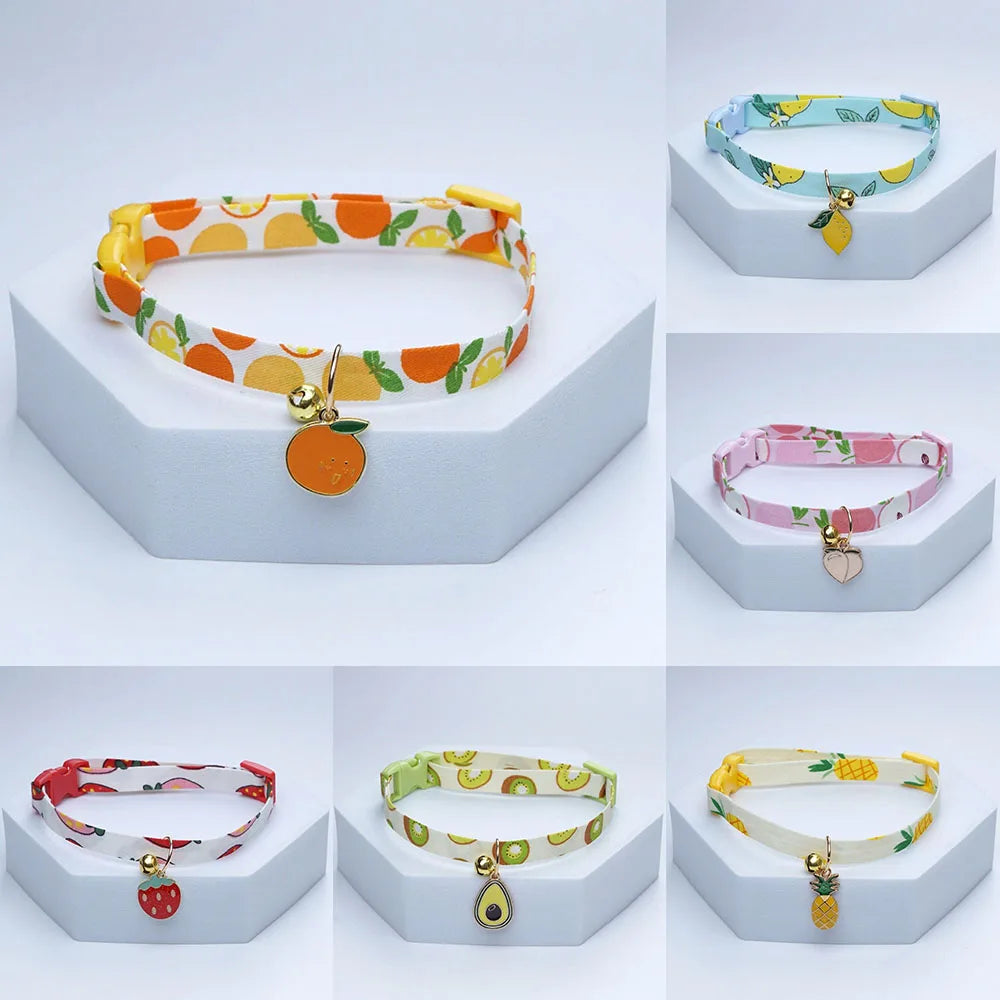 Cute Kawaii Cat and Small Dog Collar with Bell and Flower Design, Adjustable-My Little Pet