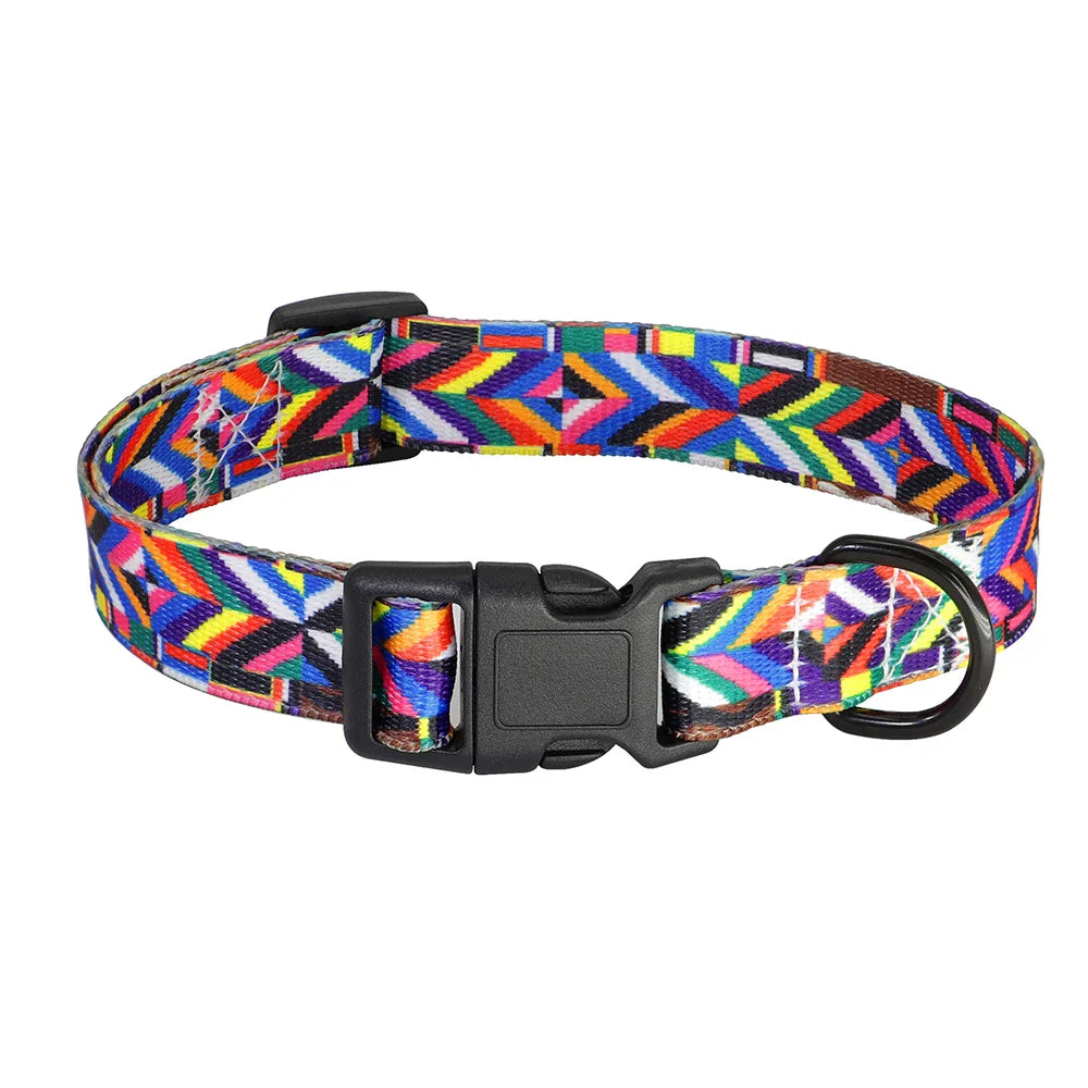 Bohemian Style Floral Dog Collar - Durable Nylon-My Little Pet