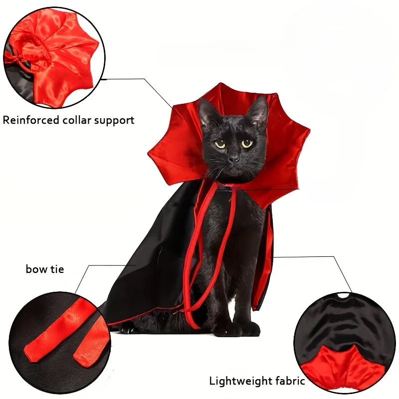 Halloween Vampire Costume Set for Cats-My Little Pet