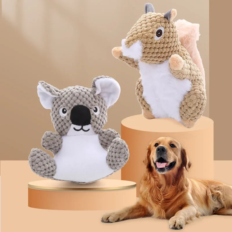 Interactive Koala & Squirrel Plush Dog Toys-My Little Pet