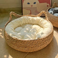 Handmade Woven Vine Cat Bed – Seasonal Comfort with Detachable Cushion-My Little Pet