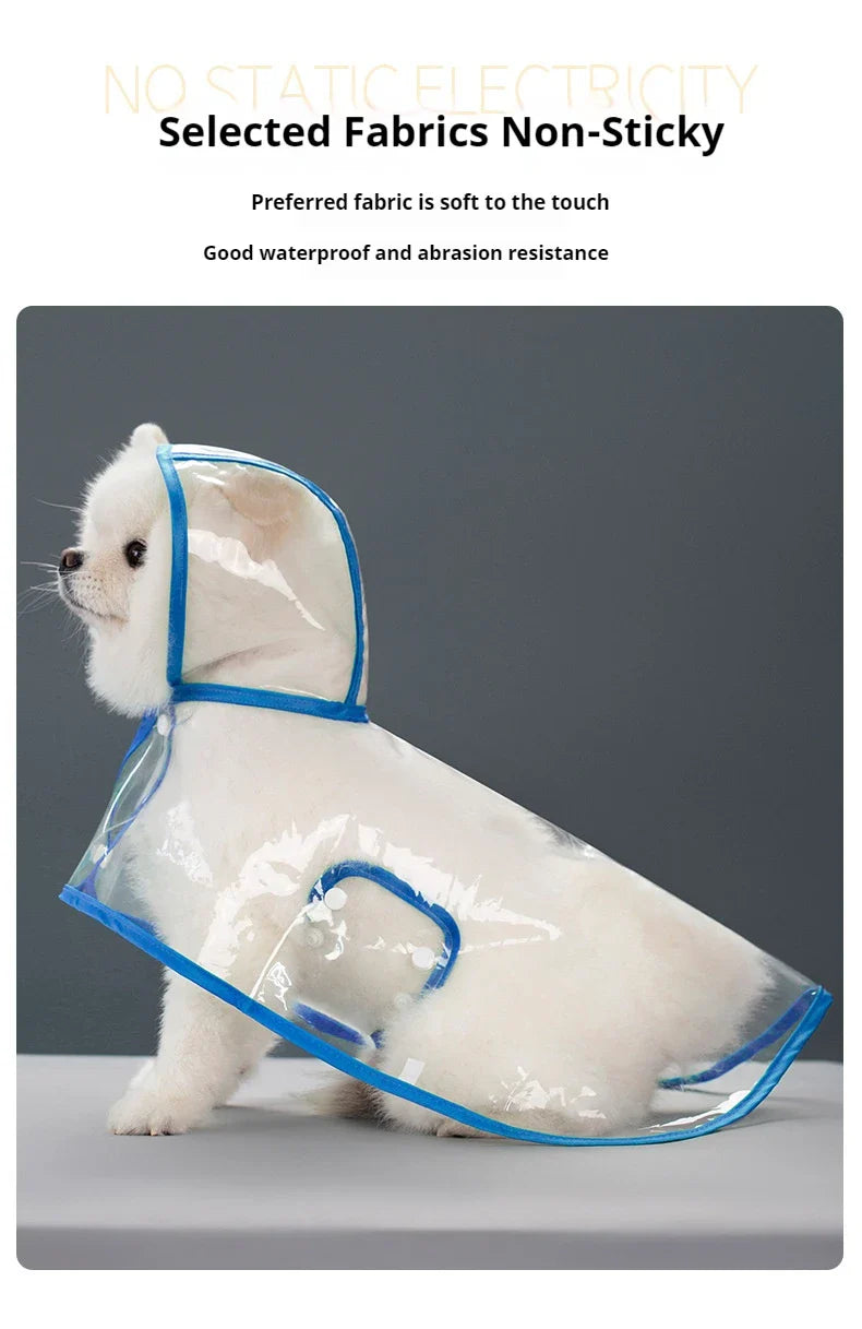 Transparent Raincoat for Dogs - Durable, Windproof, and Waterproof-My Little Pet