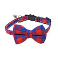 Adjustable Plaid Christmas Cat Collar with Bow Tie and Bell - Breakaway Design for Pets-My Little Pet