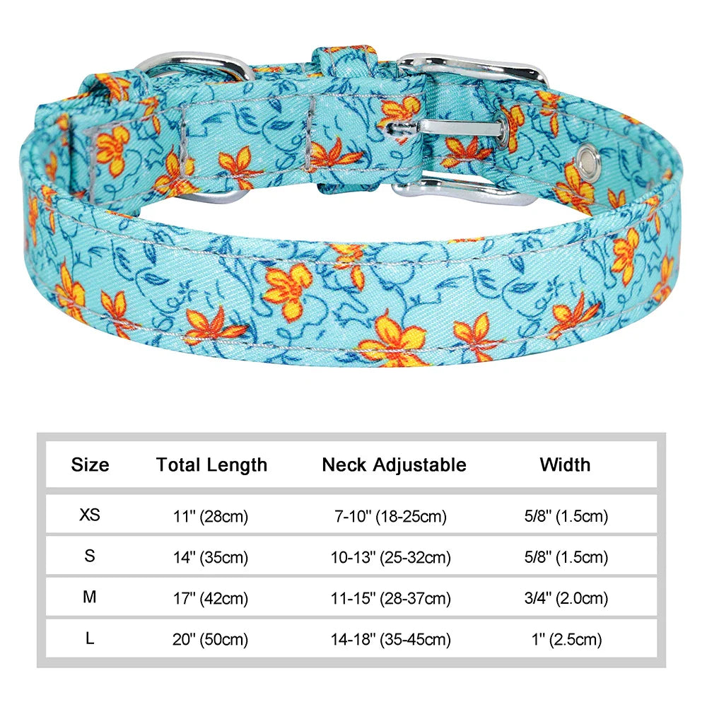 Bohemian Style Floral Dog Collar - Durable Nylon-My Little Pet