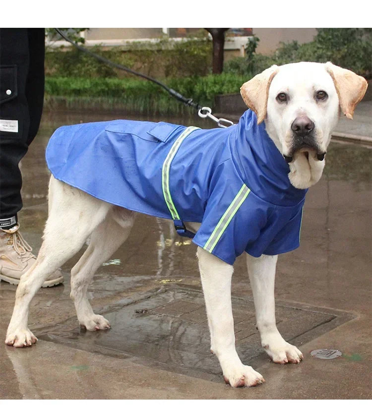 Waterproof Reflective Raincoat for Large Dogs-My Little Pet