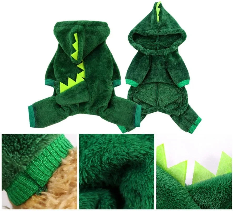 Dinosaur-Themed Fleece Costume for Cats and Small Dogs-My Little Pet