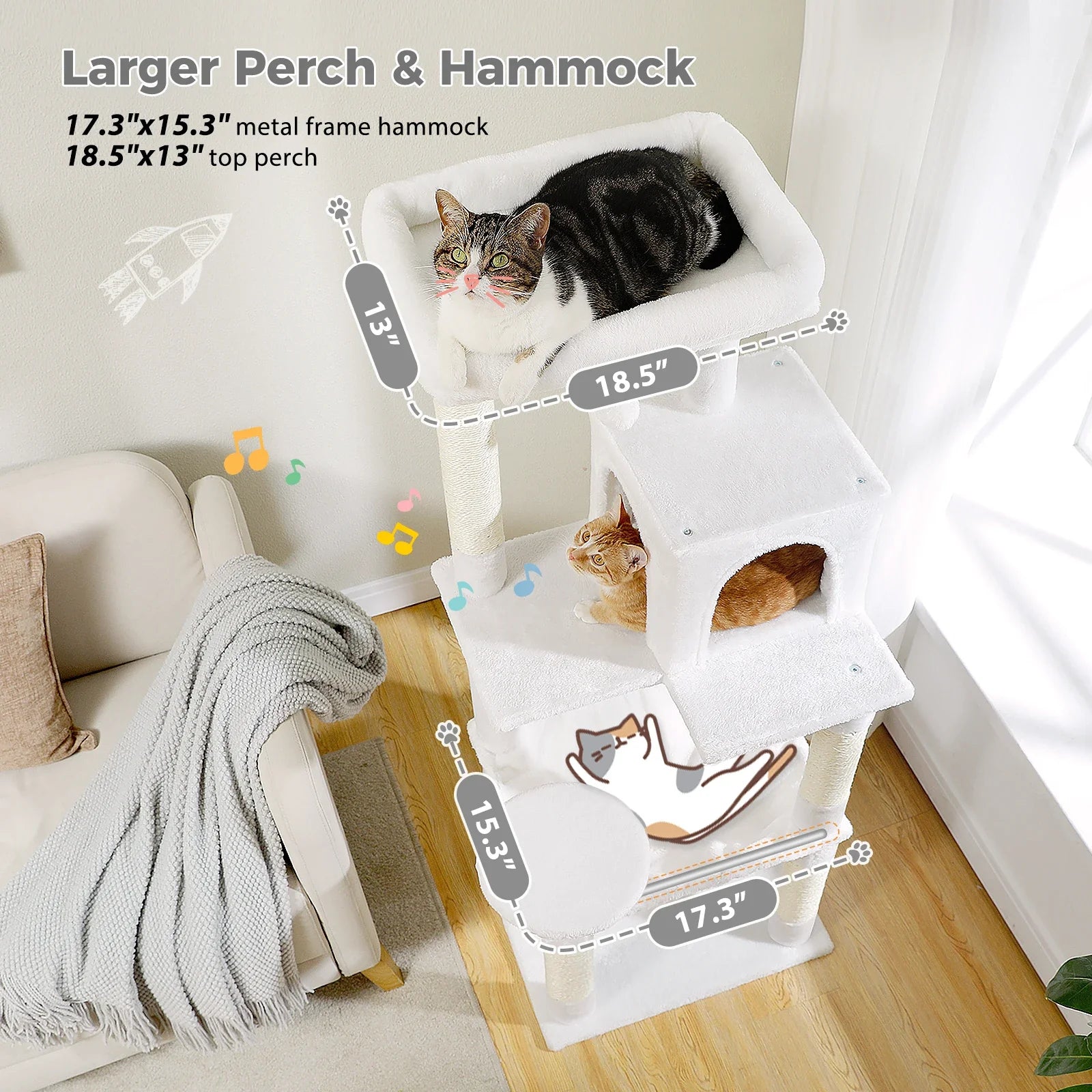 Multi-Level Cat Tree with Condo and Scratching Posts-My Little Pet