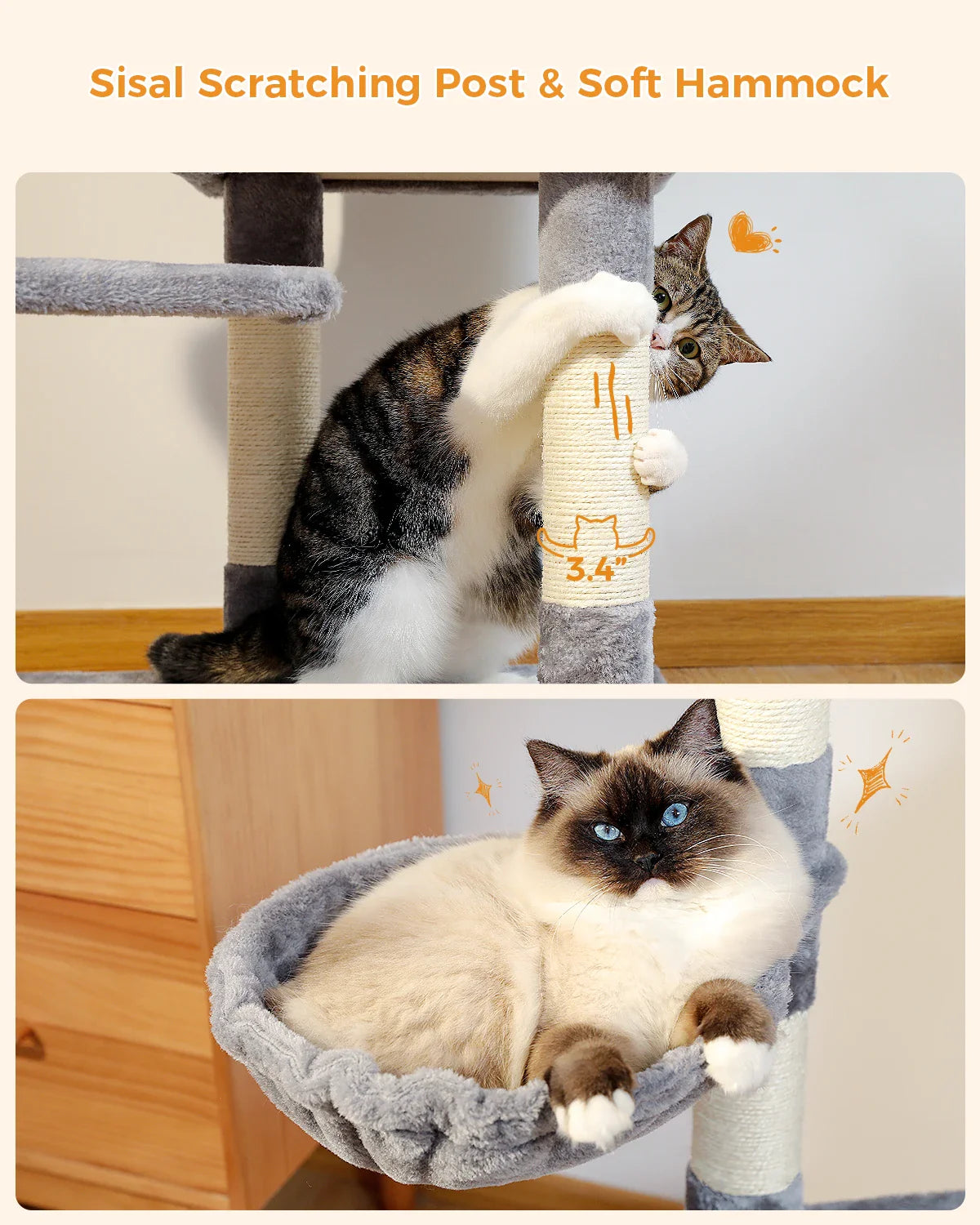 Multi-Level Cat Tree with Condo and Scratching Posts-My Little Pet