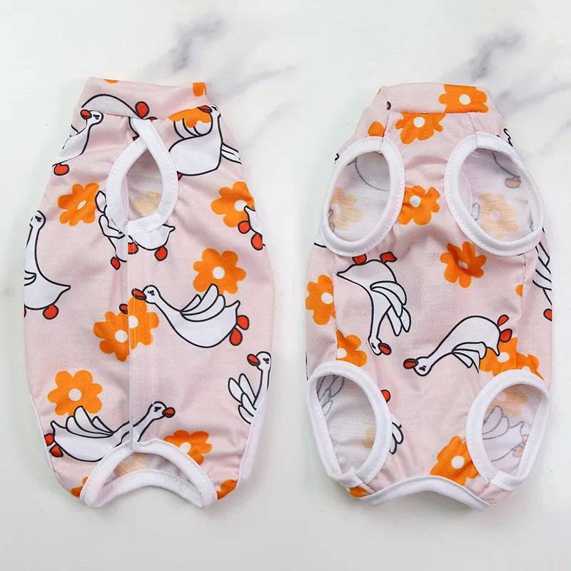 Cat and Small Dog Weaning Sterilization Suit with Cute Prints-My Little Pet