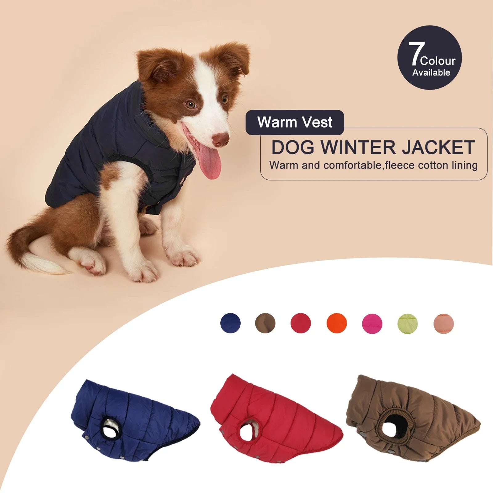 Winter Warmth Dog Jacket - Fleece-Lined for Comfort-My Little Pet