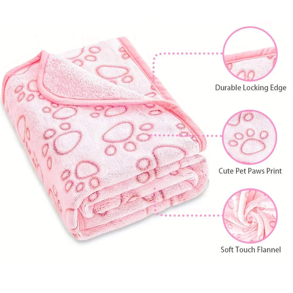 Luxurious Paw Print Dog Blanket - Soft, Warm & Machine Washable-My Little Pet