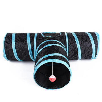 Foldable Cat Tunnel with Interactive Toy - Breathable Play Tunnel for Indoor Cats-My Little Pet