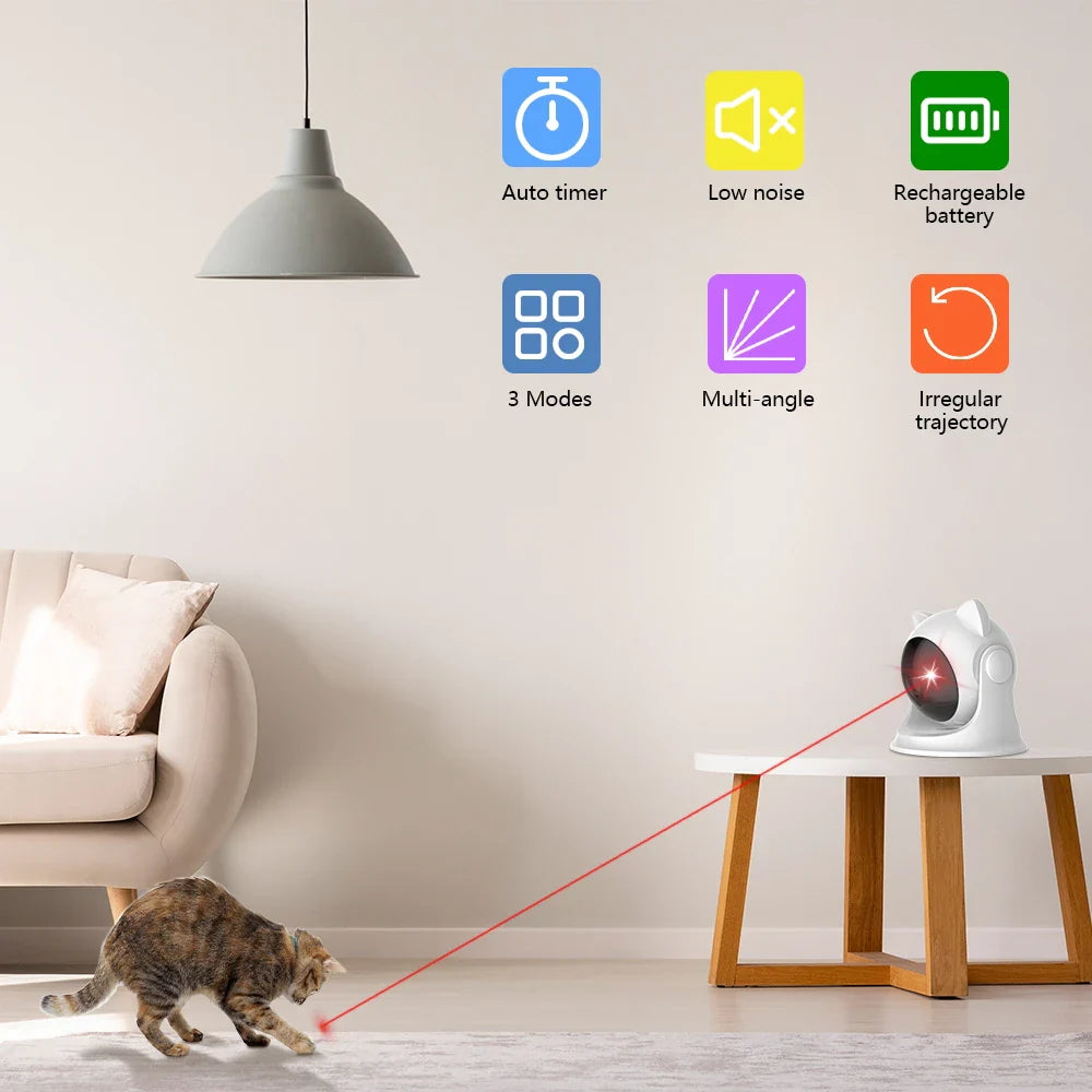 Rechargeable Automatic Cat Laser Toy with Adjustable Speeds and Angles-My Little Pet