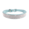 Elegant Suede Leather Dog Collar with Rhinestones-My Little Pet