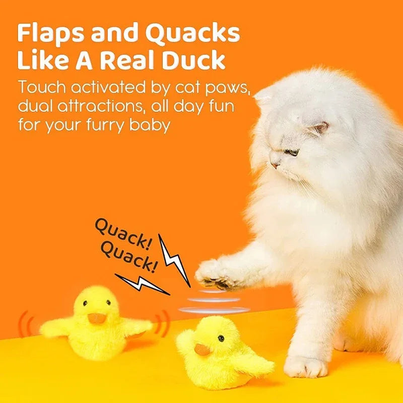 Interactive Flapping Duck Cat Toy with Vibration Sensor and Rechargeable Battery-My Little Pet