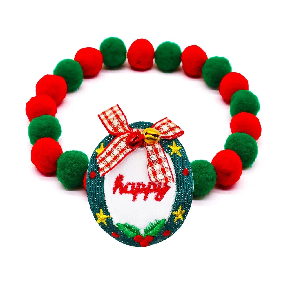 Festive Holiday Pet Bowtie Collar with Seasonal Design-My Little Pet