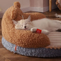 Plush Bear-Shaped Pet Bed - Cozy Cushion for Cats and Dogs-My Little Pet