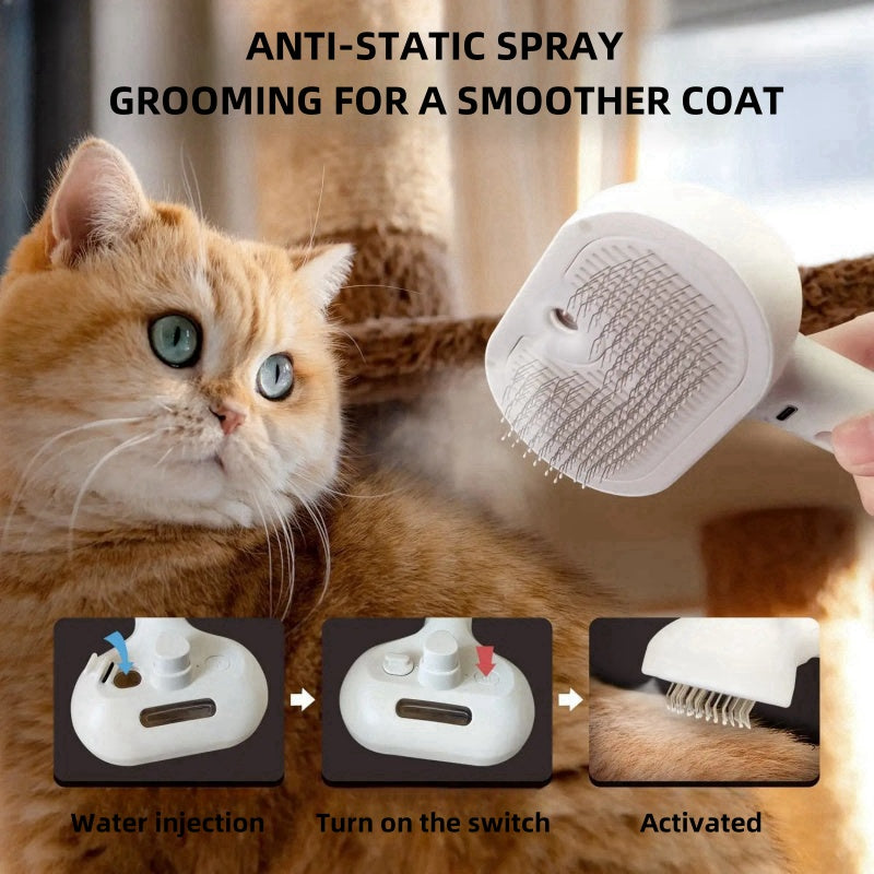 Multifunctional Pet Grooming Comb with Built-in Mist Humidifier for Dogs and Cats-My Little Pet