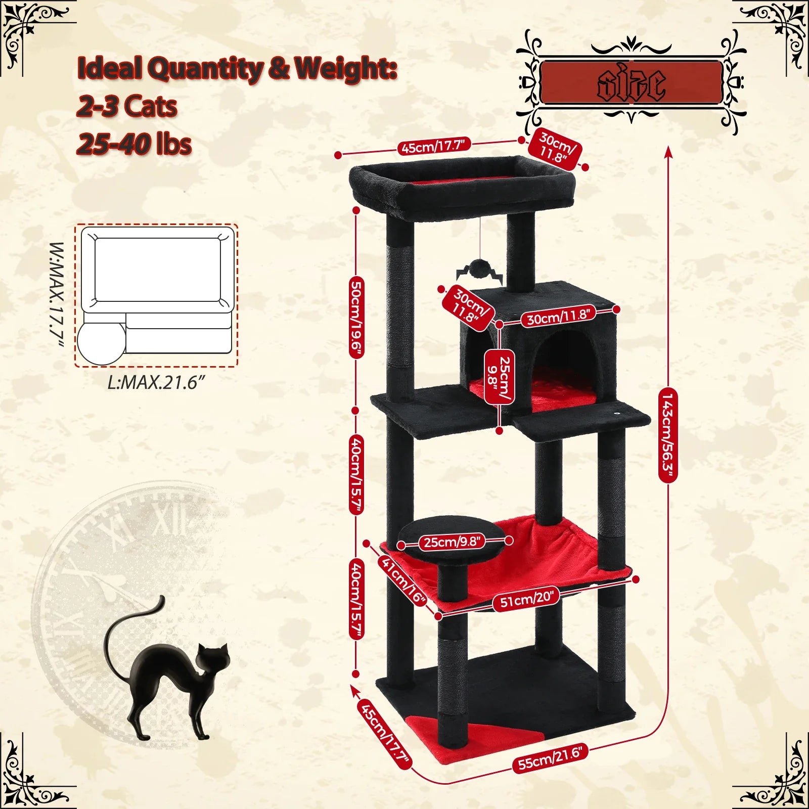 Multi-Level Cat Tree with Condo and Scratching Posts-My Little Pet