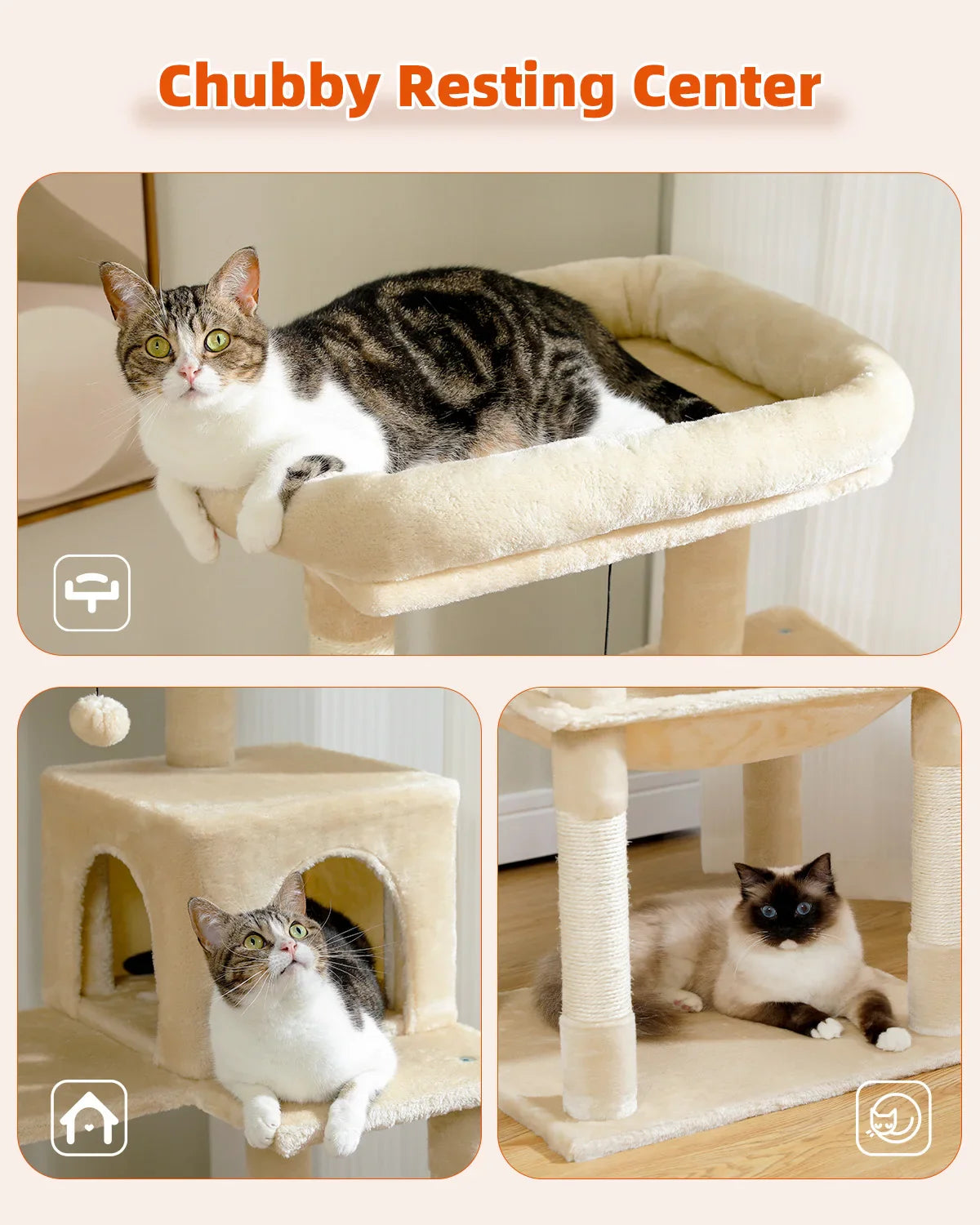 Multi-Level Cat Tree with Condo and Scratching Posts-My Little Pet