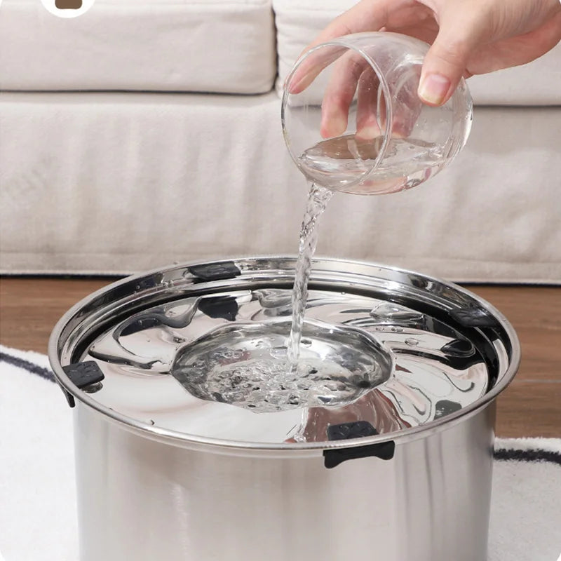 Stainless Steel Dog Water Bowl with No-Spill Design-My Little Pet