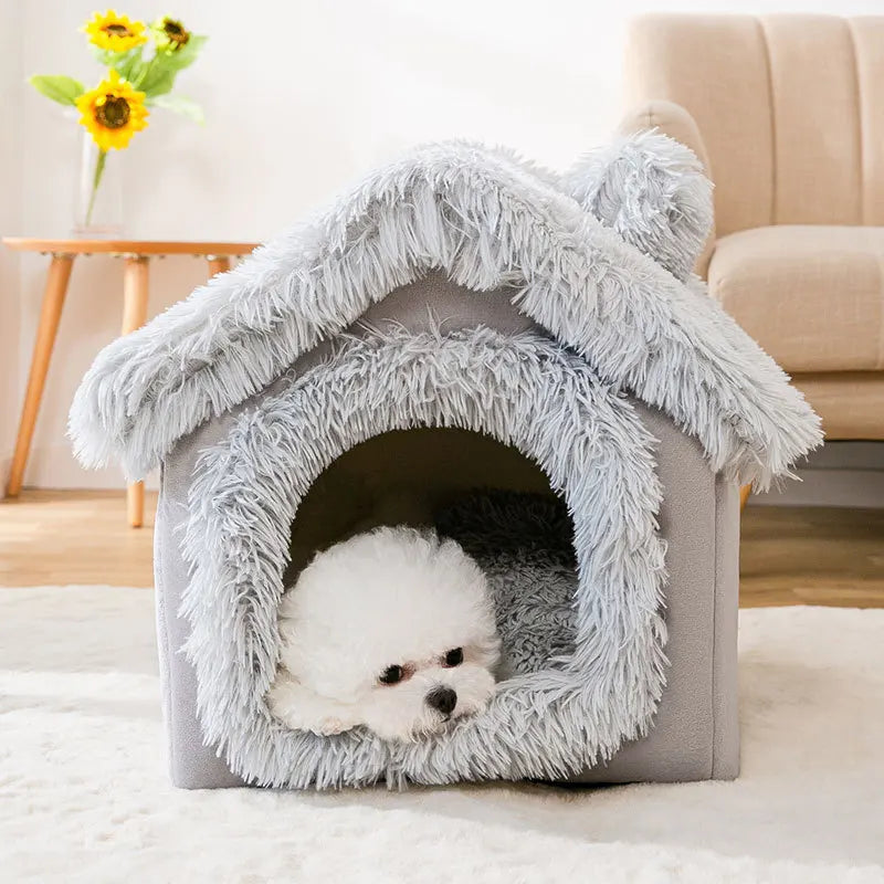 Cozy Indoor Dog Kennel: Soft, Warm, and Portable Pet Bed for Small to Medium Dogs-My Little Pet