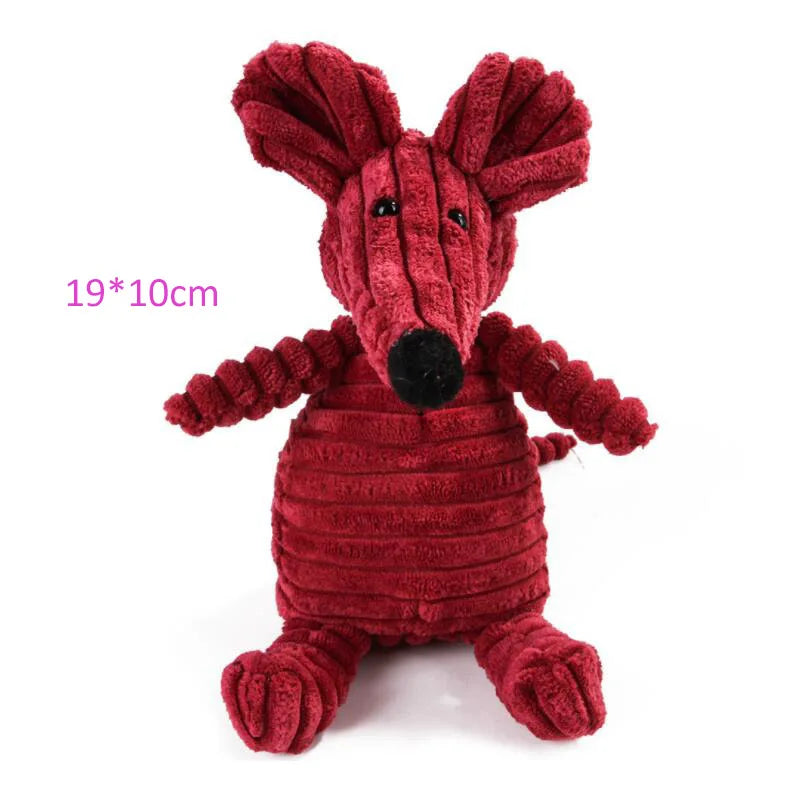 Plush Dog Toy Animals Shape Bite Resistant Squeaky Toys Corduroy Dog Toys for Small Large Dogs Puppy Pets Training Accessories-My Little Pet