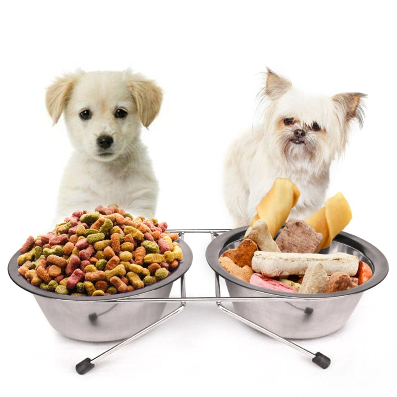 Premium Stainless Steel Dual Pet Bowls for Small Pets-My Little Pet