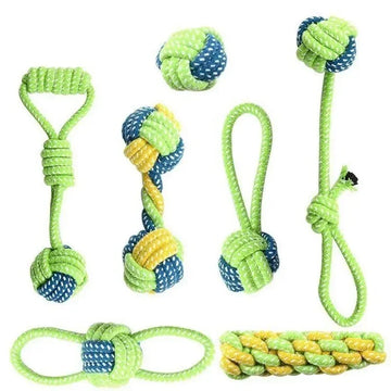 Interactive Cotton Rope Dog Toy Set – Chew, Fetch, and Tug Toys for Dogs of All Sizes-My Little Pet