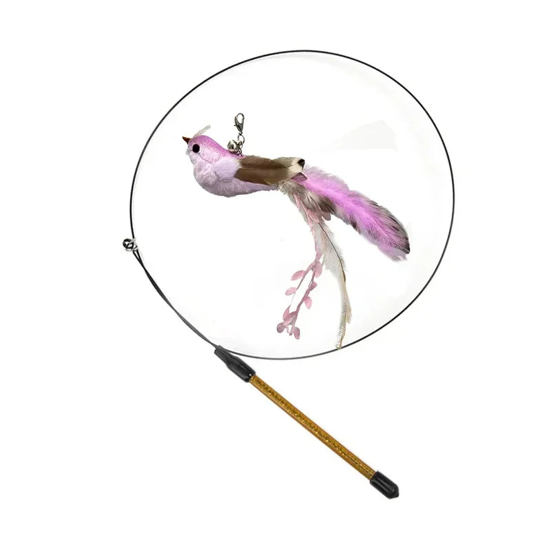 Interactive Peacock Feather Cat Toy with Bell and Suction Cup-My Little Pet