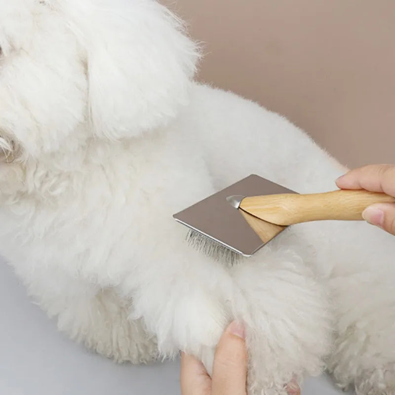 Premium Wooden Dog Comb and Cat Brush - Grooming and Massage Tool with Stainless Steel Teeth-My Little Pet