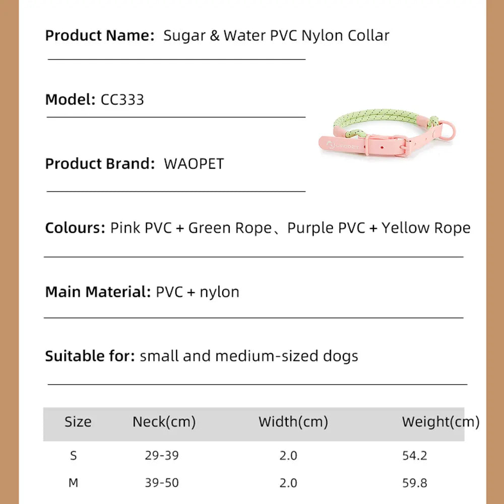 Stylish Waterproof Dog Collar - Cute Candy Collar with Reflective Nylon-My Little Pet