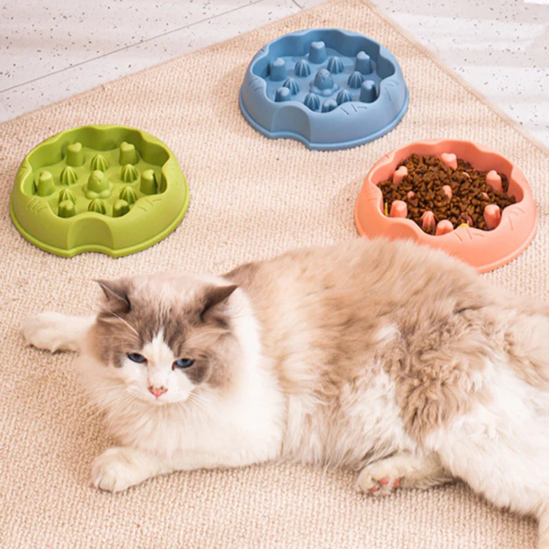 Slow Feeder Cat Bowl - Anti-Gulping, Non-Slip Design-My Little Pet