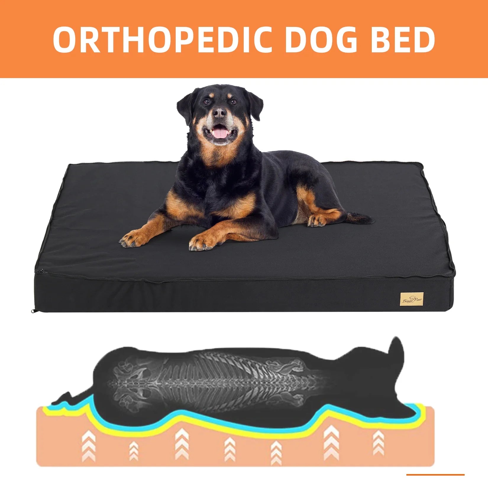 Orthopedic Waterproof Dog Bed for Medium to Large Dogs with Non-Slip Base-My Little Pet