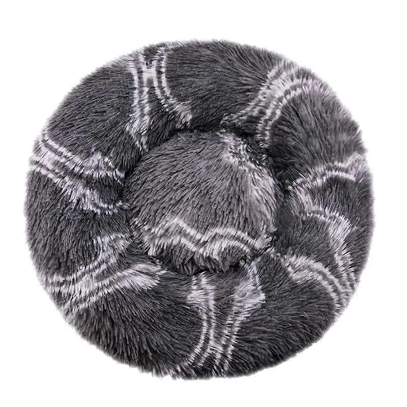 Round Plush Pet Bed – Cozy and Warm for Cats and Dogs-My Little Pet