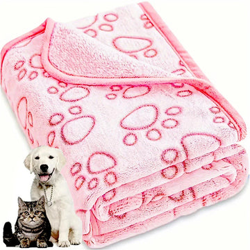 Luxurious Paw Print Dog Blanket - Soft, Warm & Machine Washable-My Little Pet