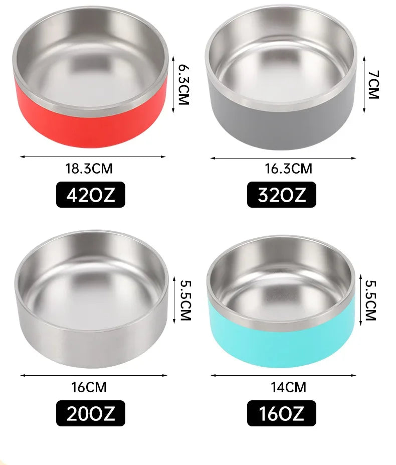 Large Capacity Stainless Steel Dog Bowl - 64oz-My Little Pet