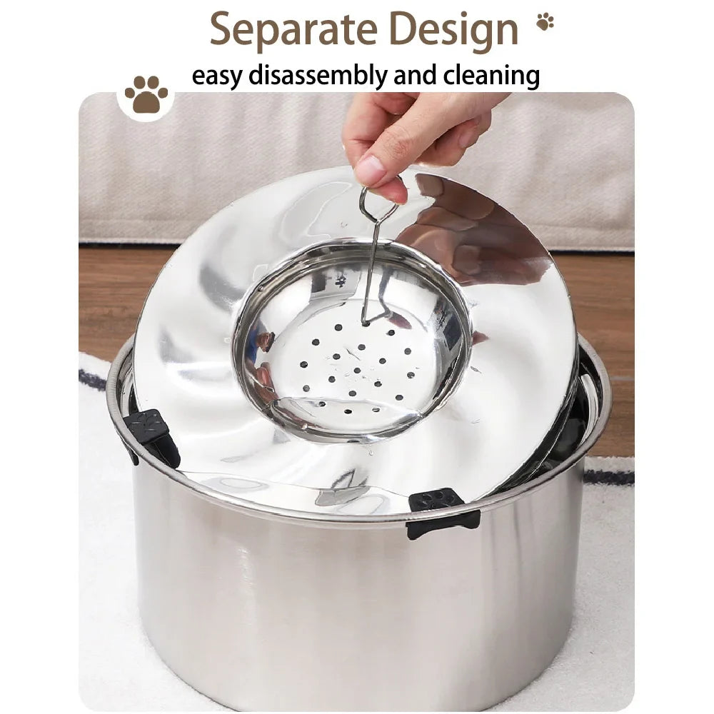 Stainless Steel Dog Water Bowl with No-Spill Design-My Little Pet